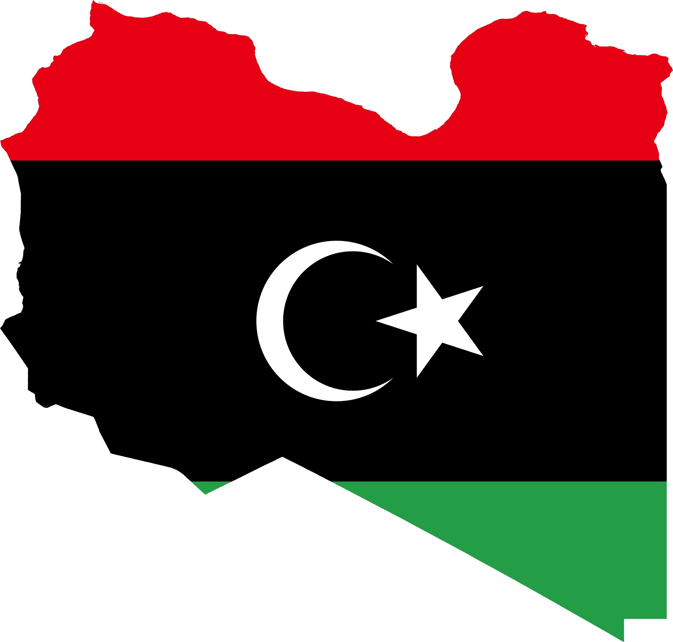 Flag map of Libya