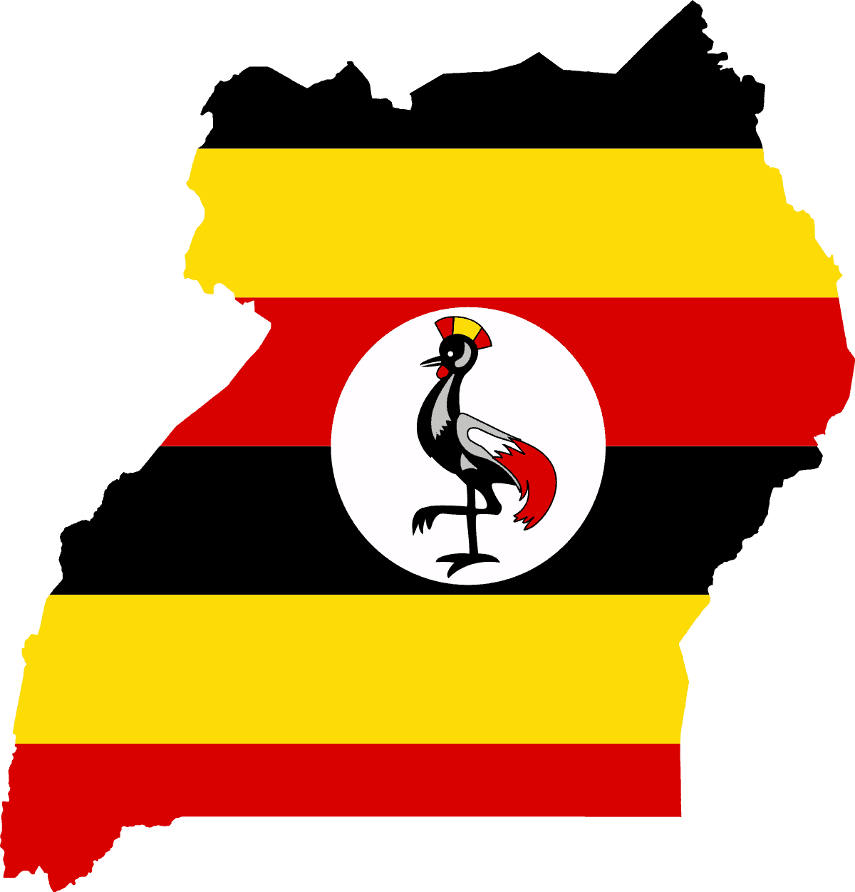 Flag map of Uganda