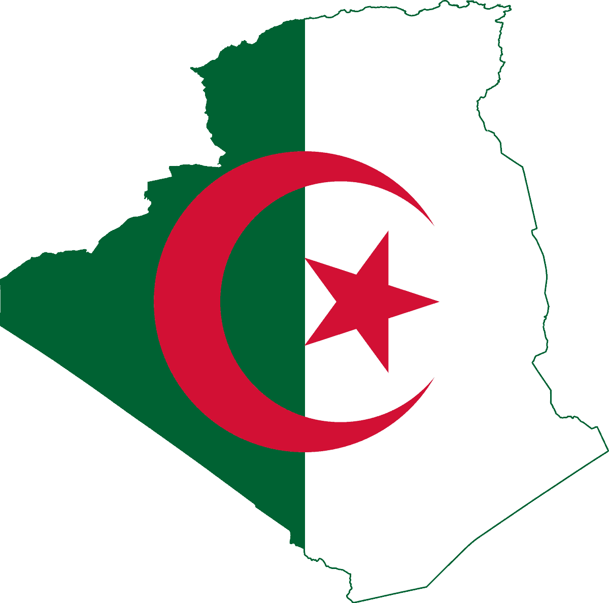 Flag map of Algeria