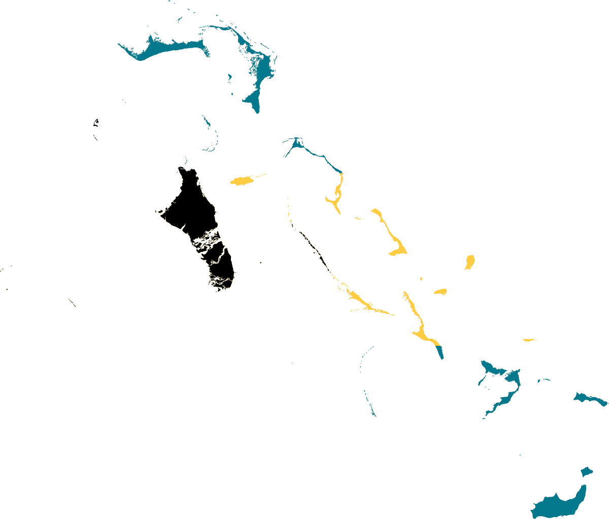 Flag map of Bahamas