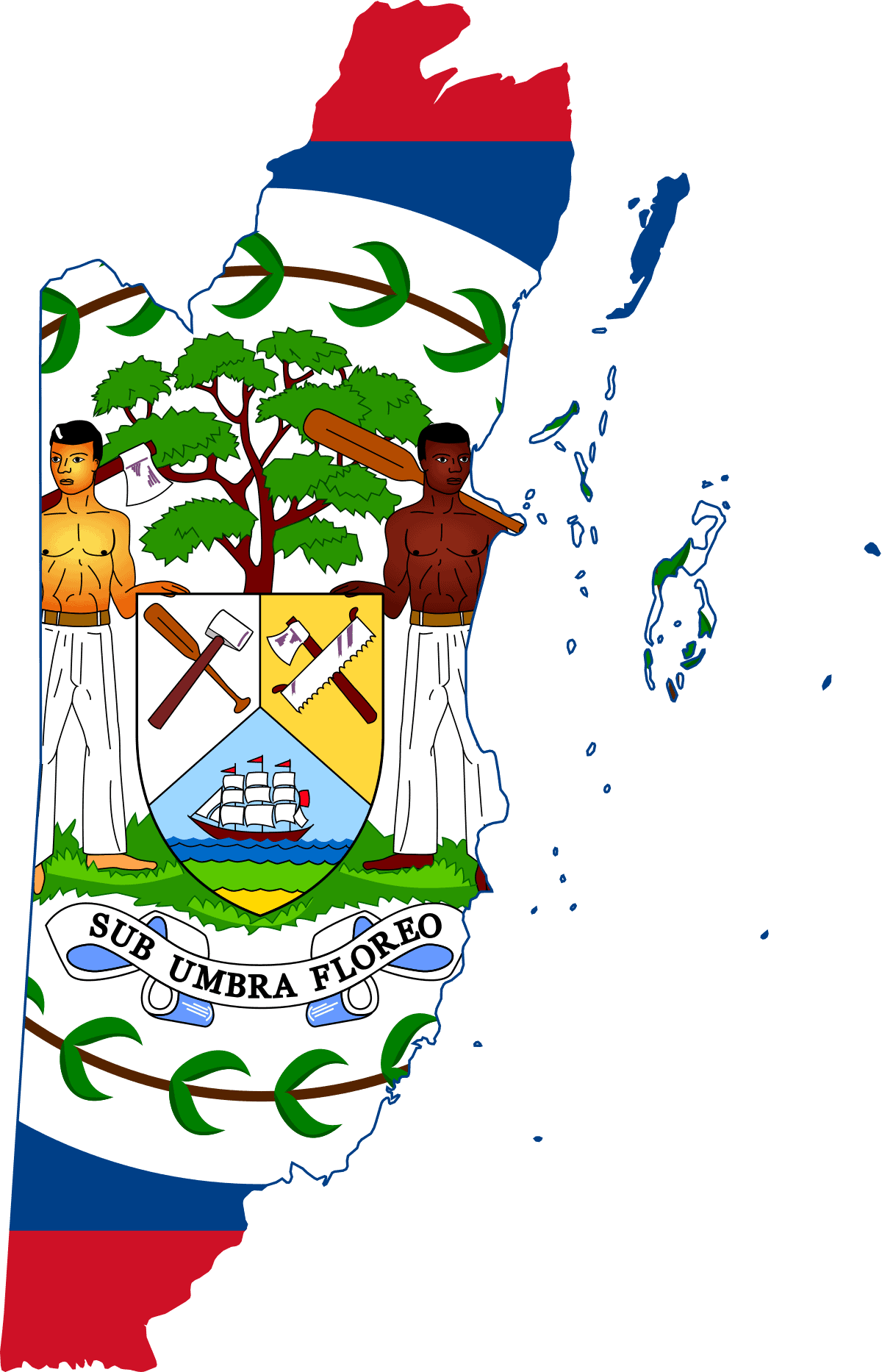 Flag map of Belize