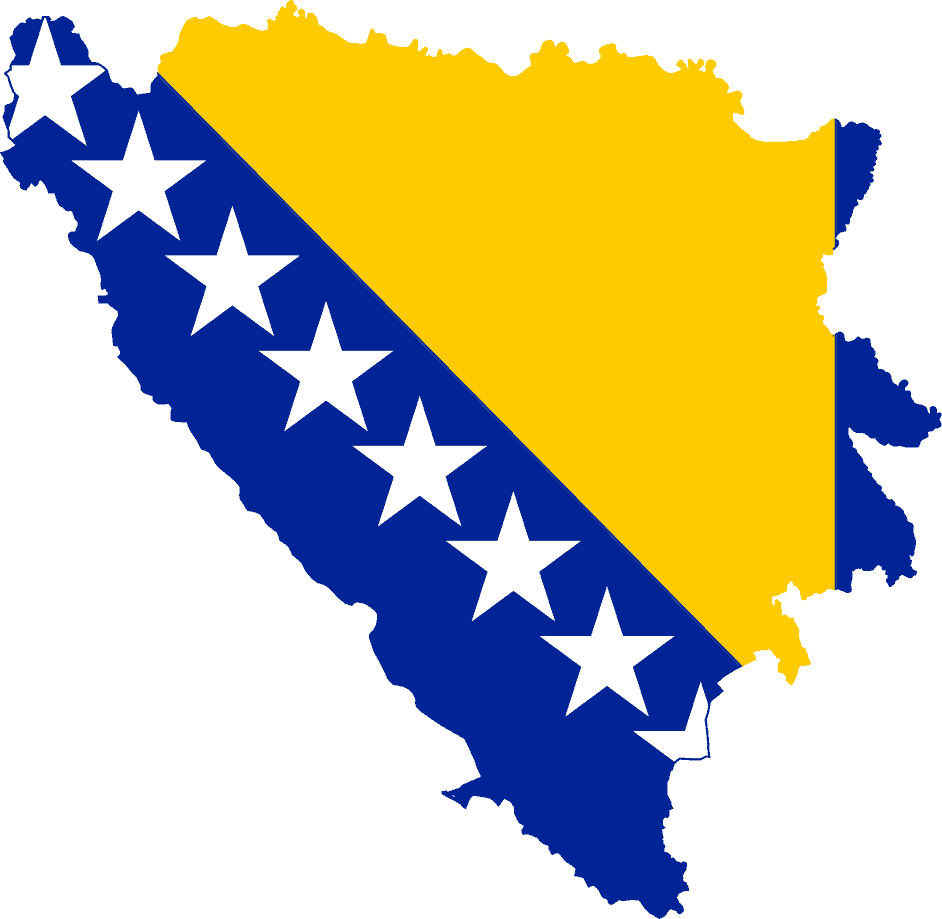 Flag map of Bosnia and Herzegovina