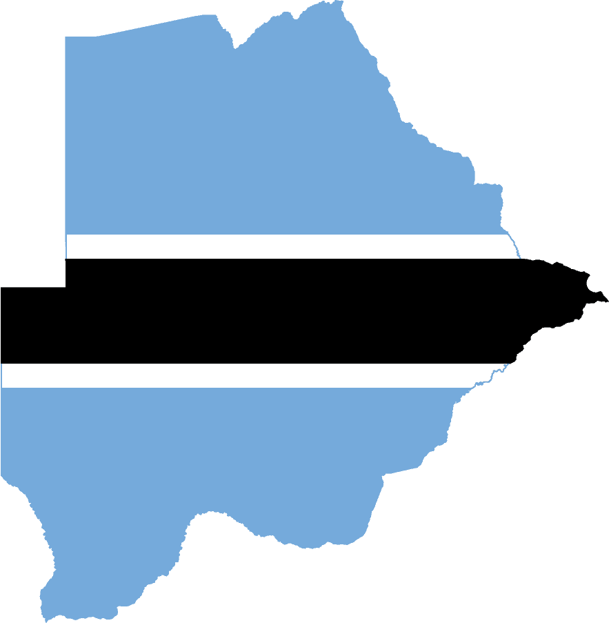Flag map of Botswana