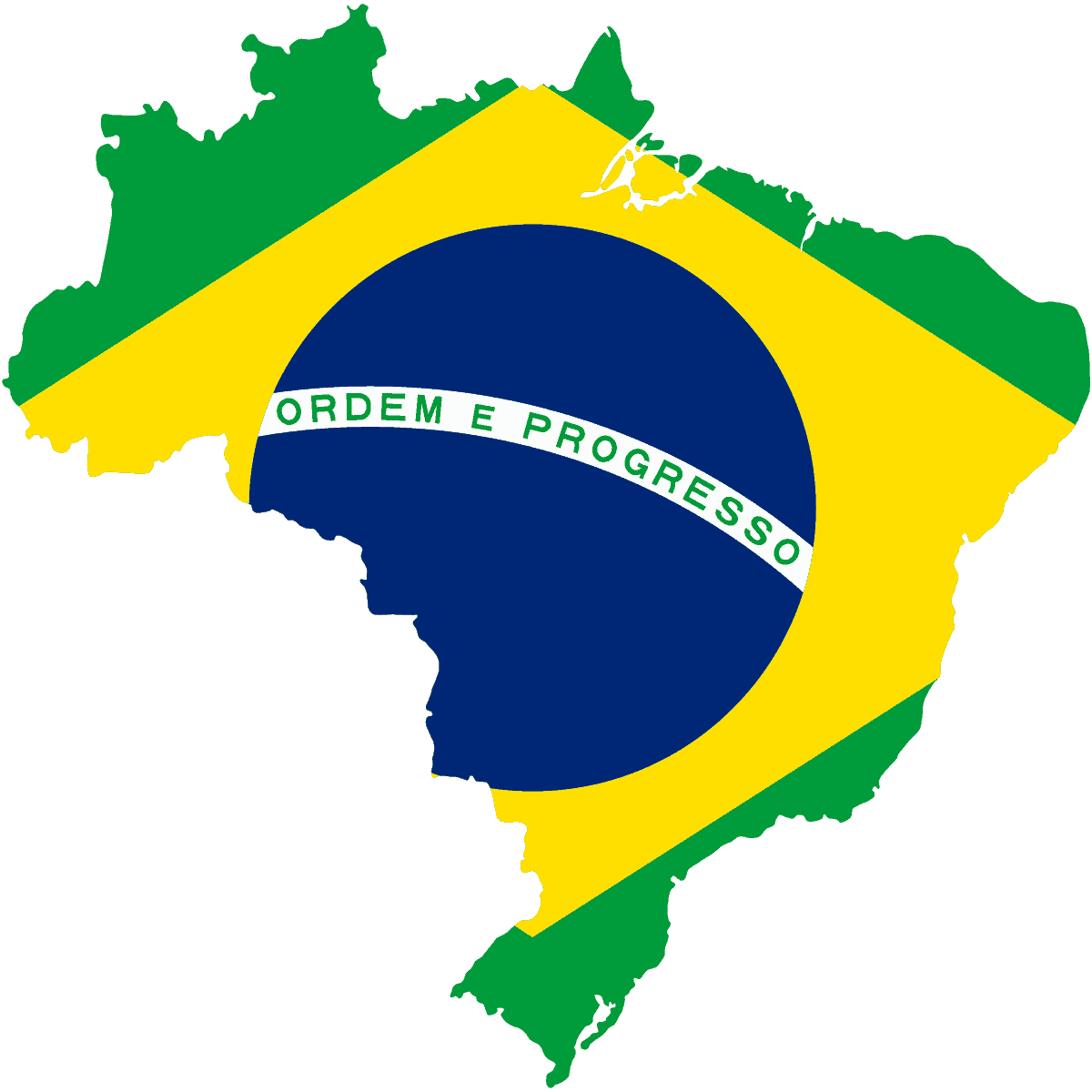 Flag map of Brazil