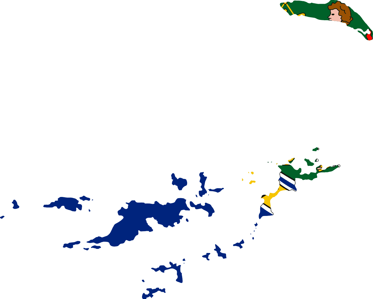 Flag map of British Virgin Islands