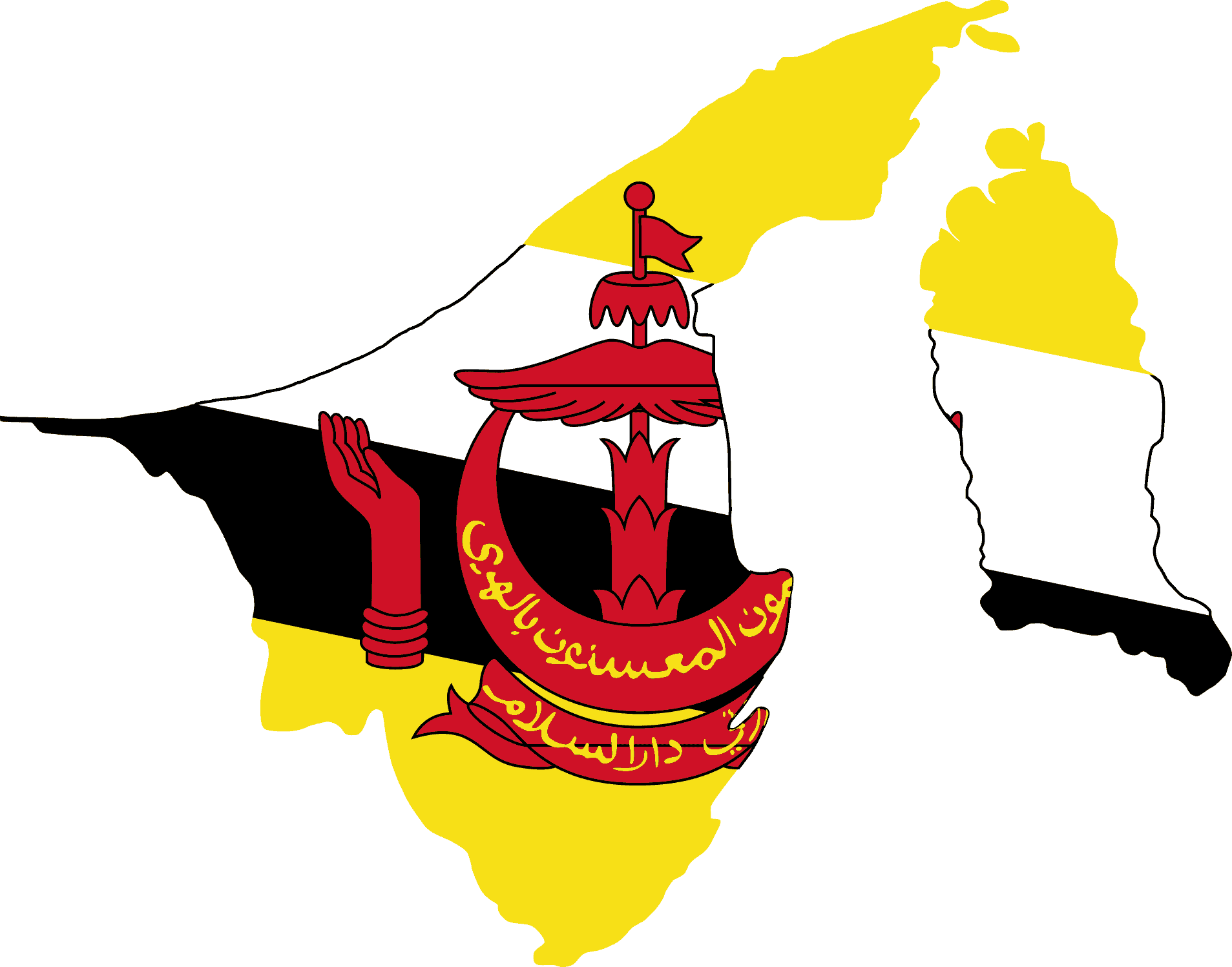 Flag map of Brunei