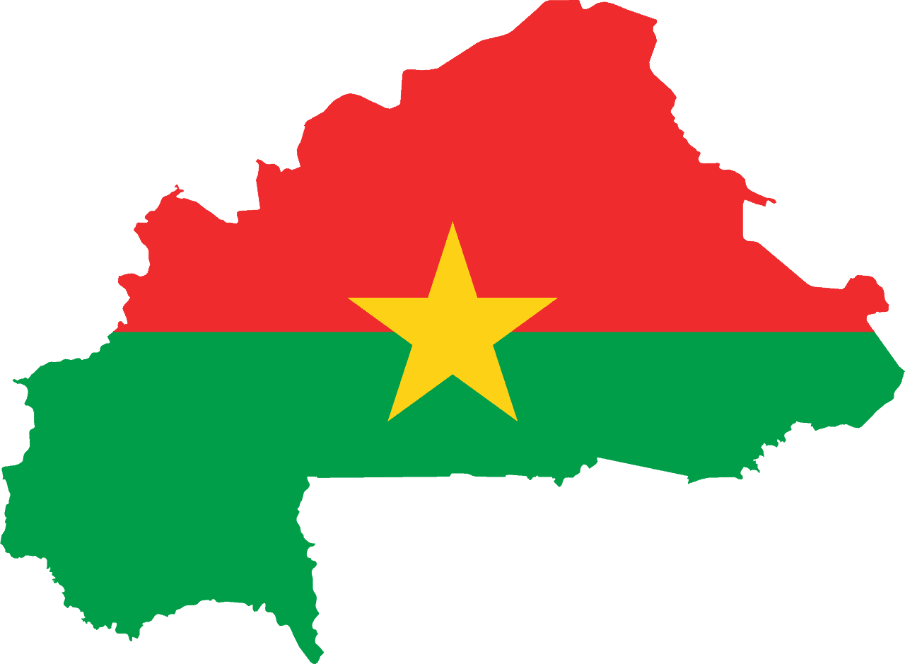 Flag map of Burkina Faso
