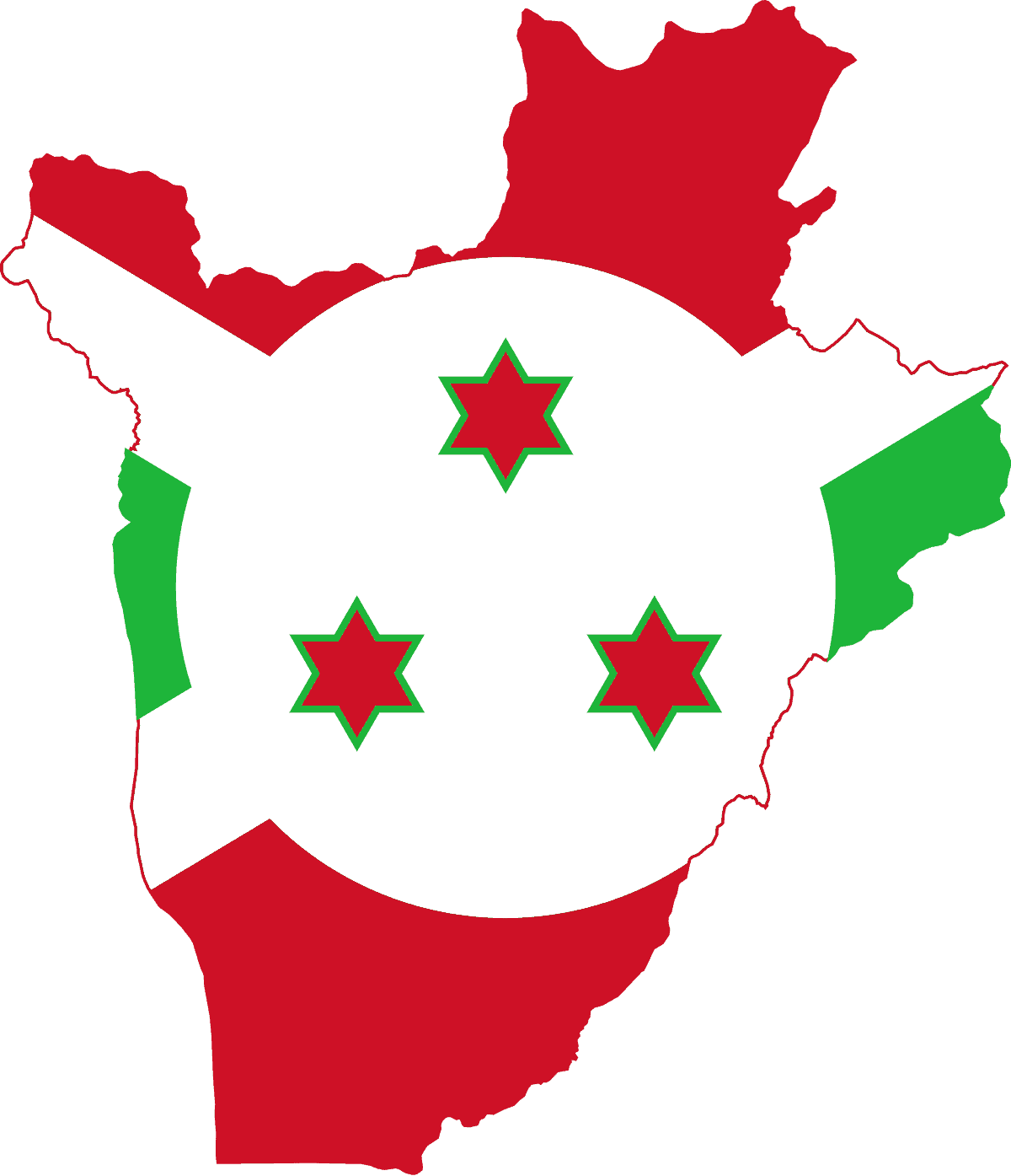 Flag map of Burundi