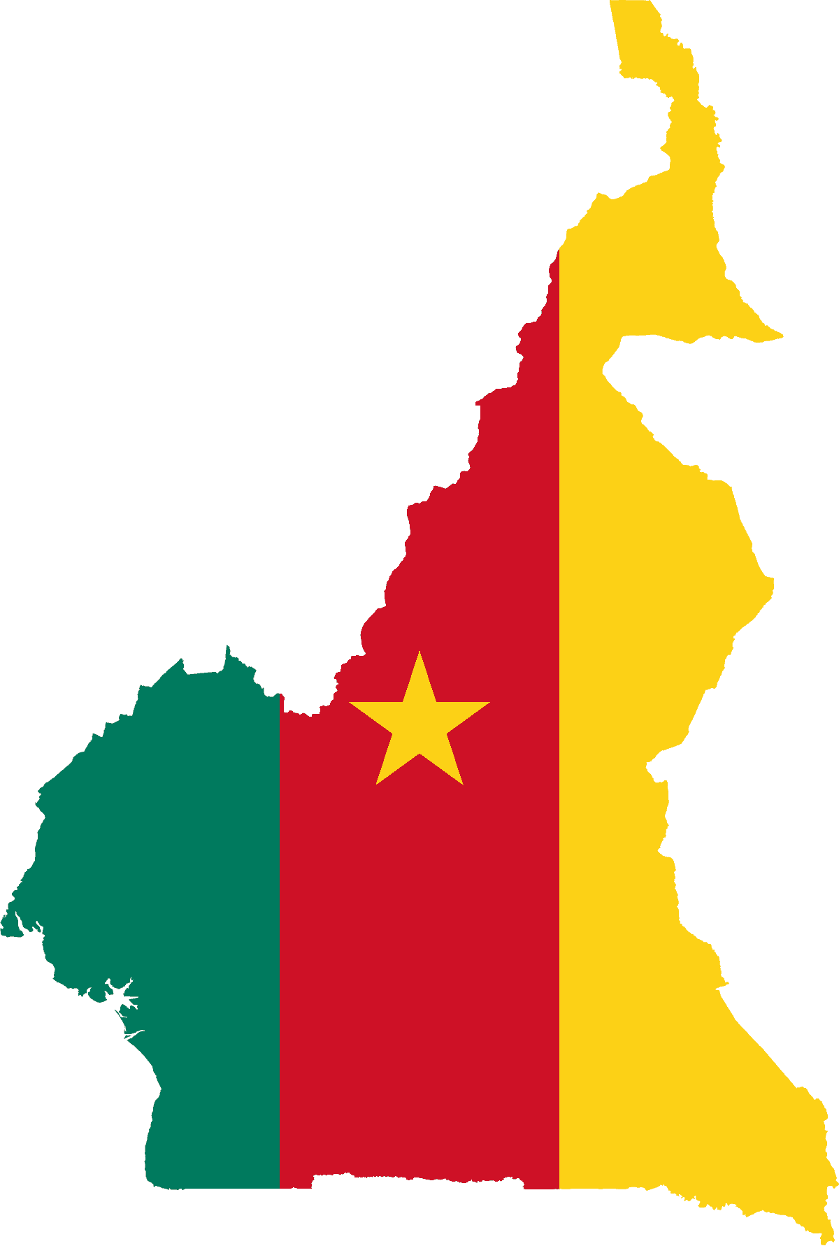 Flag map of Cameroon