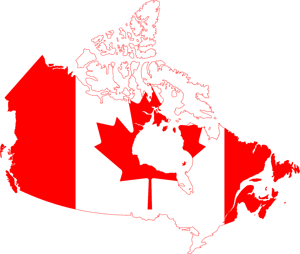 Flag map of Canada
