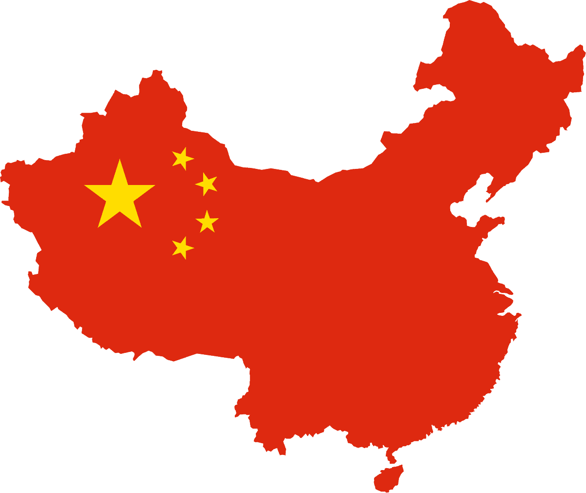 Flag map of China
