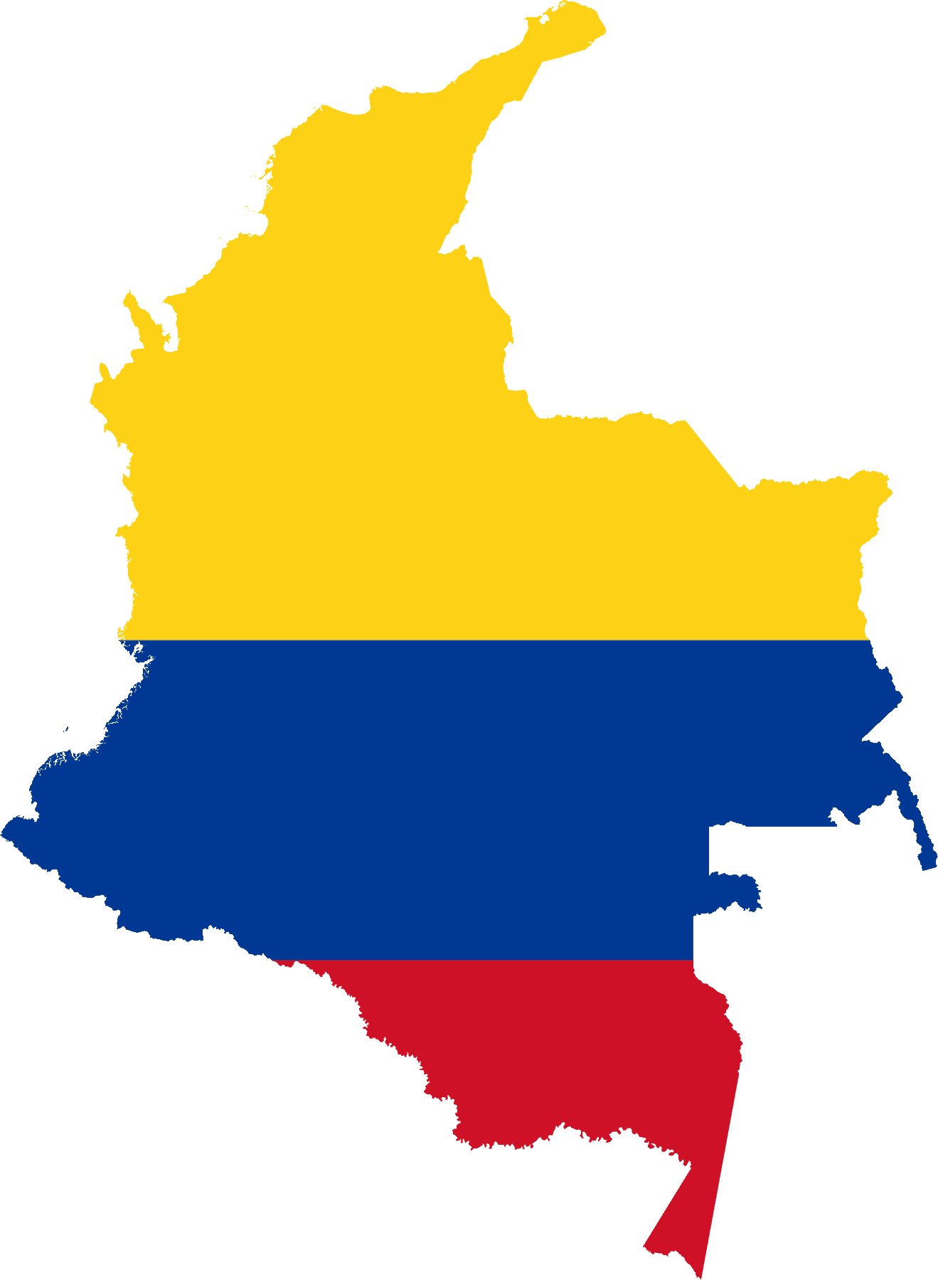 Flag map of Colombia