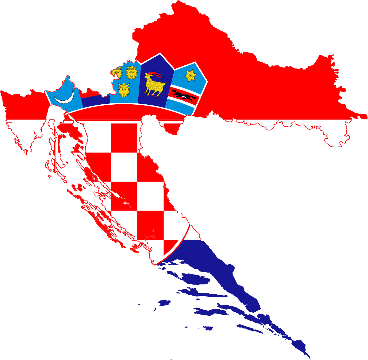 Flag map of Croatia