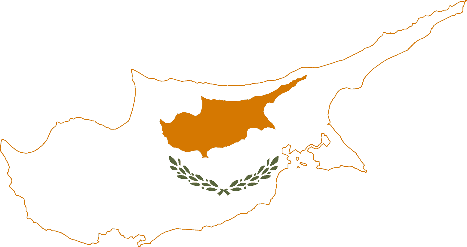 Flag map of Cyprus