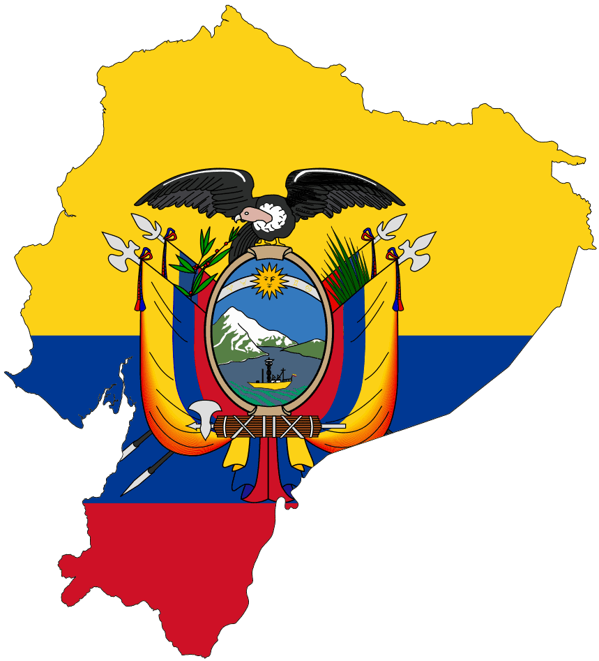 Flag map of Ecuador