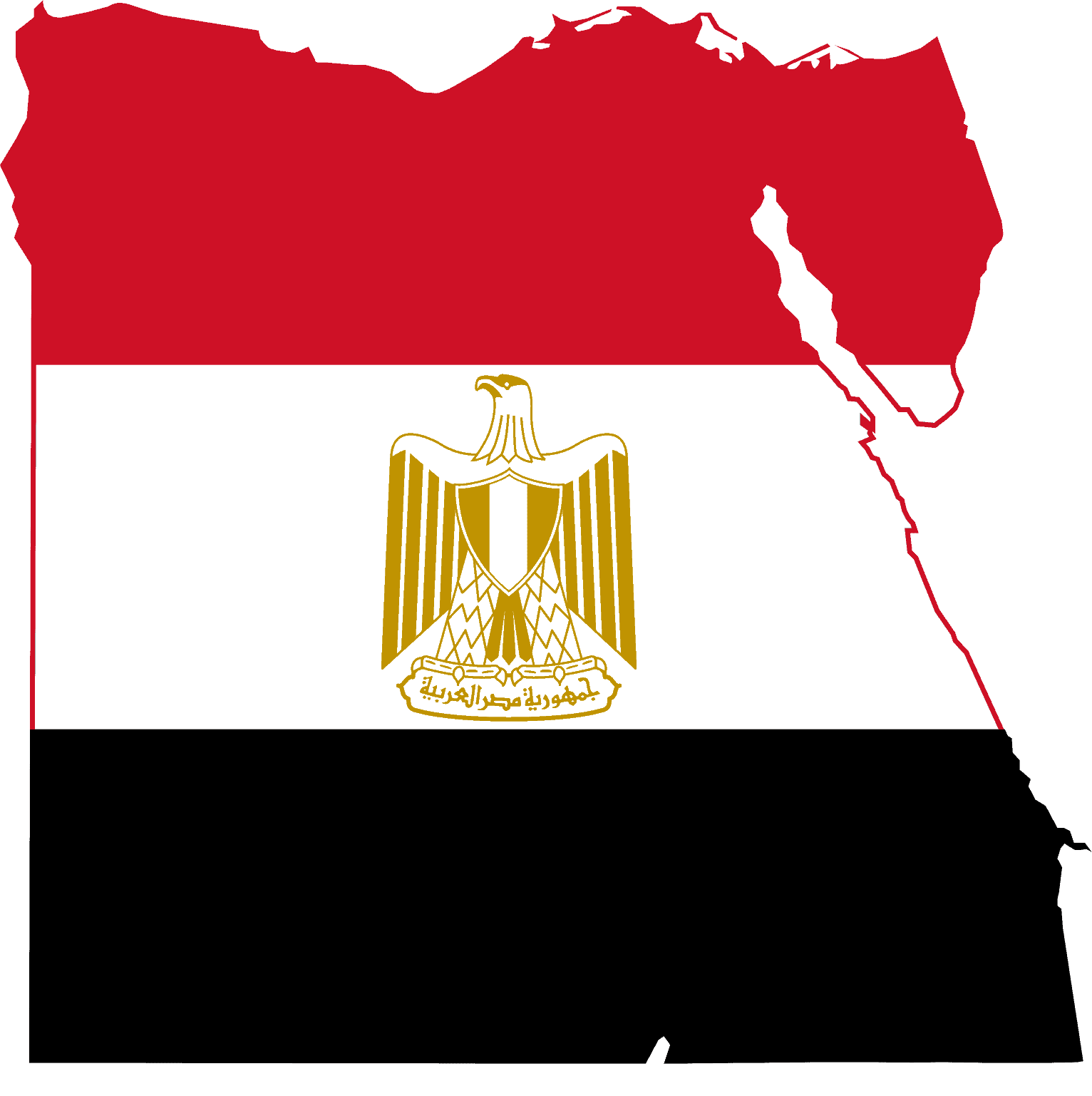 Flag map of Egypt