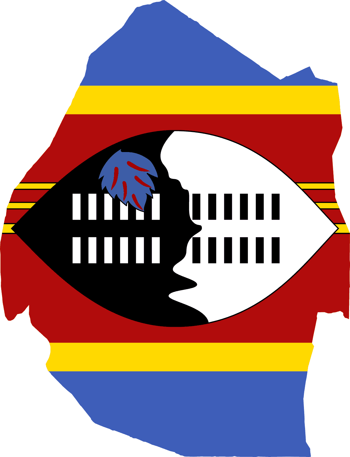 Flag map of Eswatini (Swaziland)