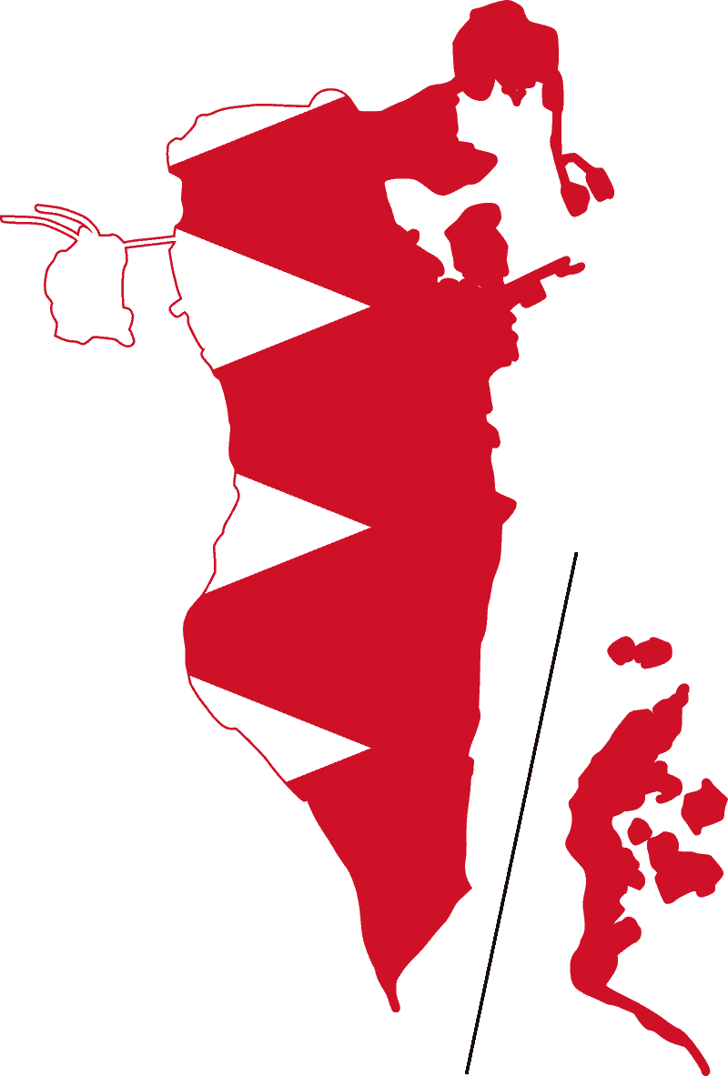 Flag map of Bahrain
