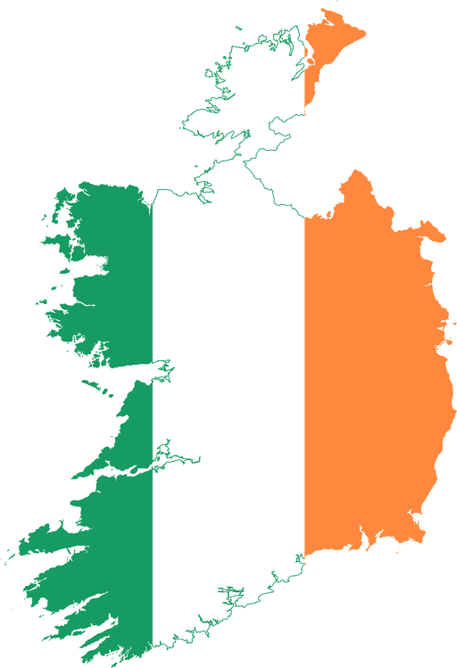 Flag map of Ireland