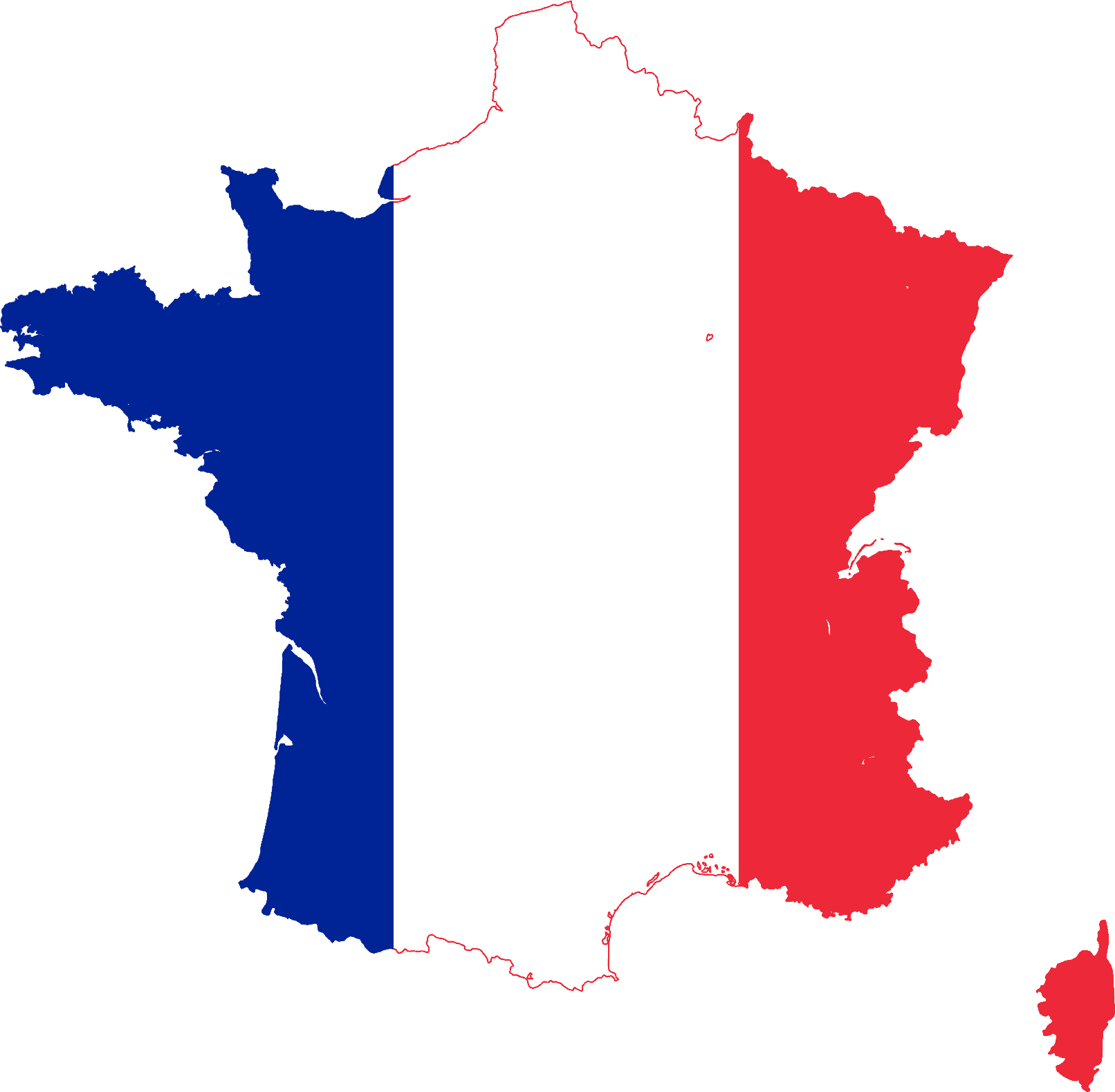 Flag map of France