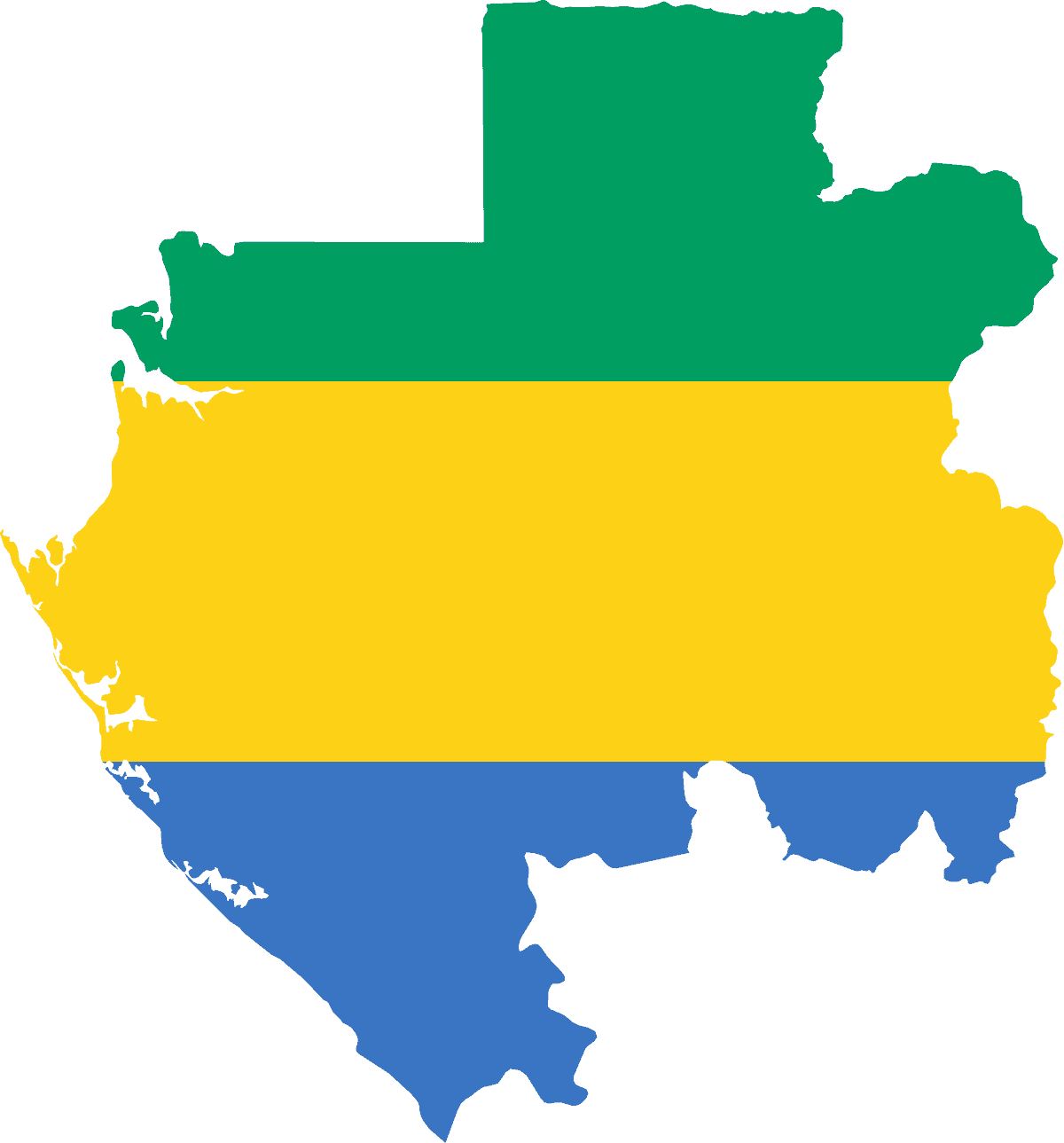Flag map of Gabon