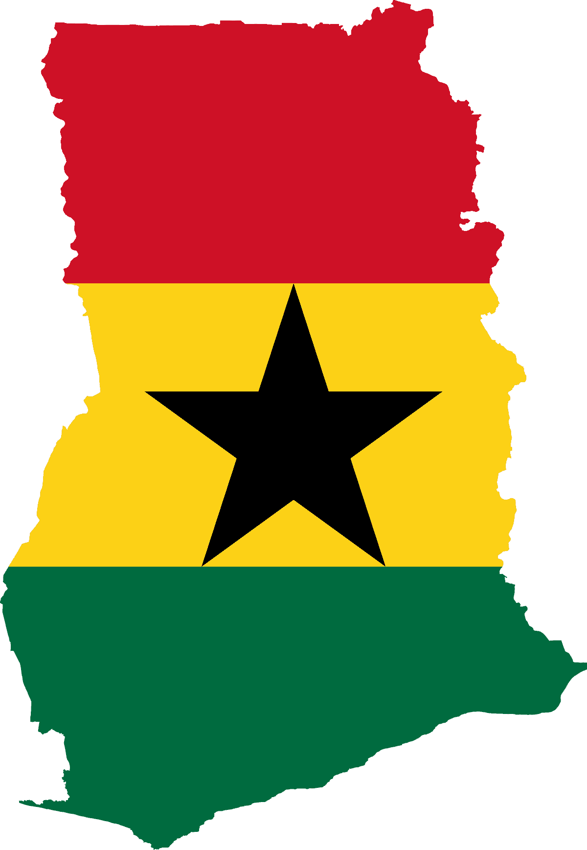 Flag map of Ghana