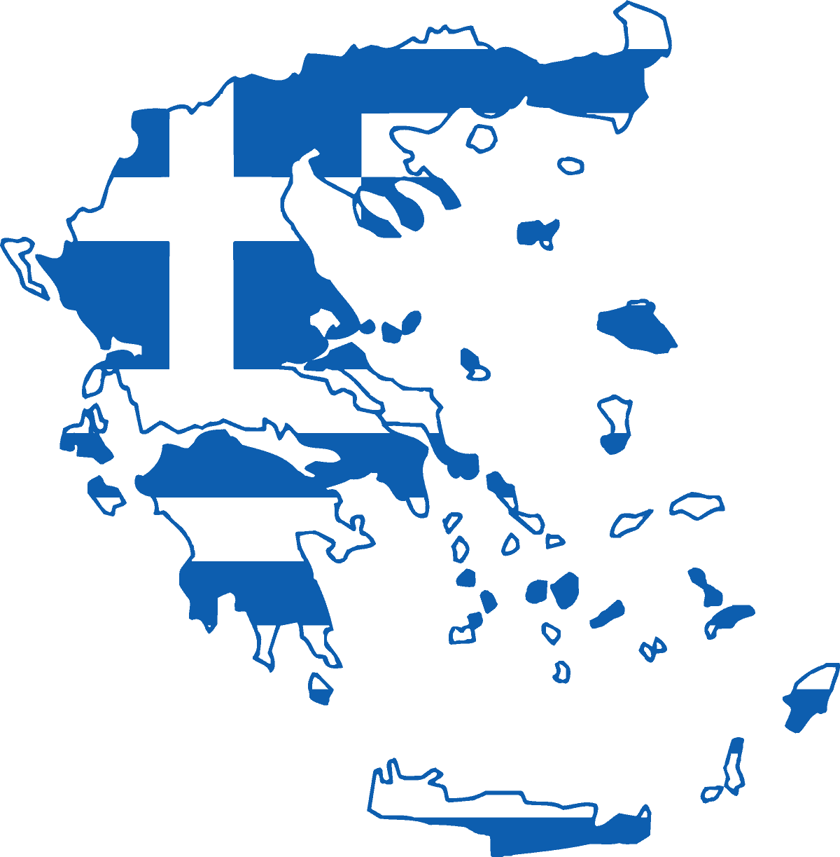 Flag map of Greece