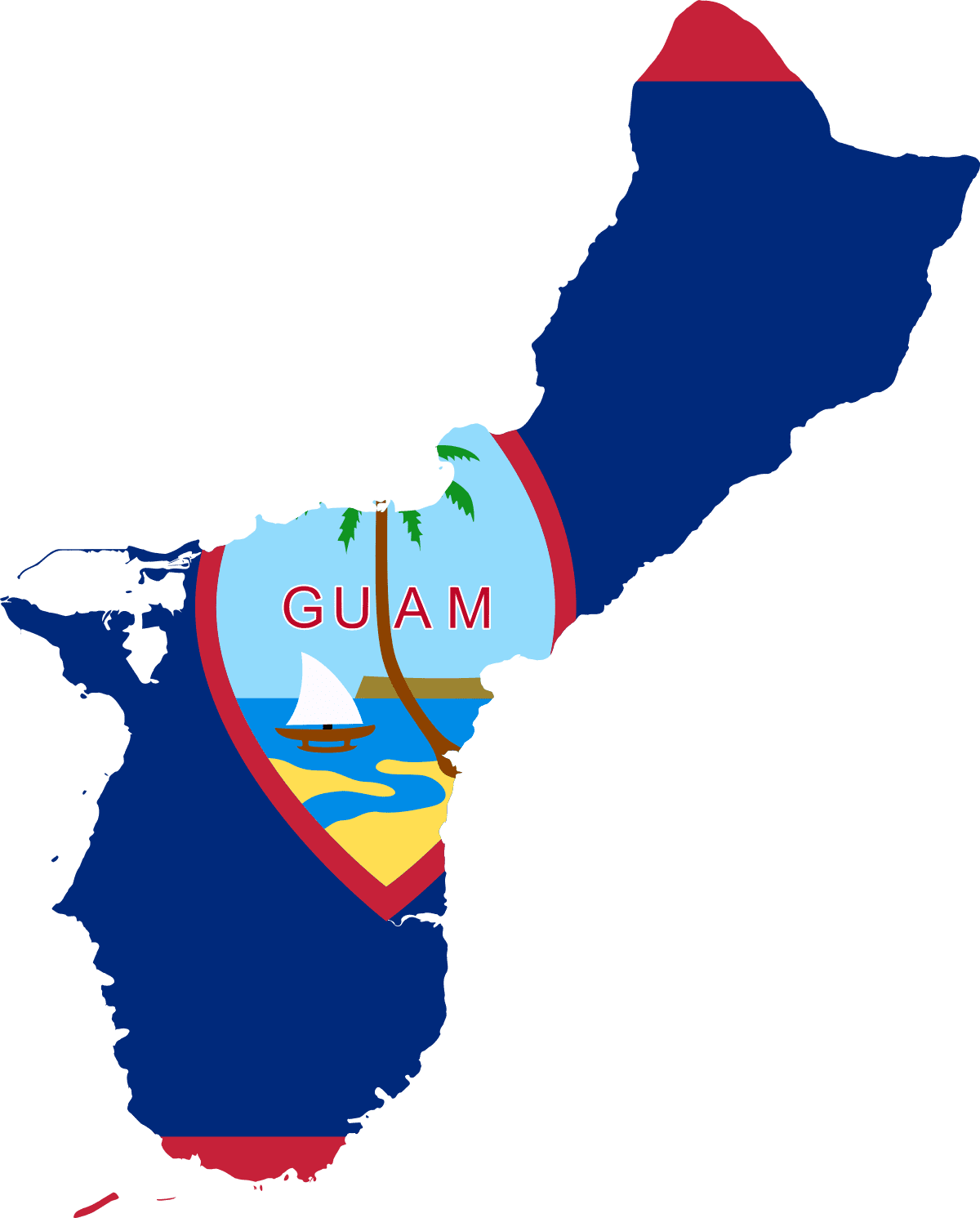Flag map of Guam
