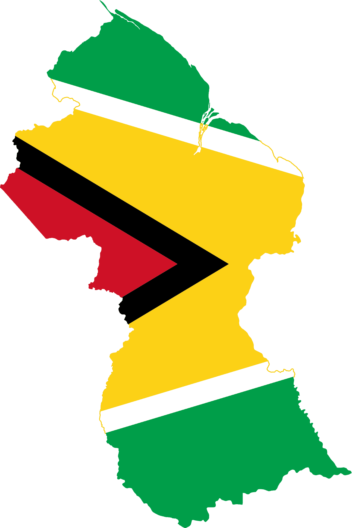 Flag map of Guyana