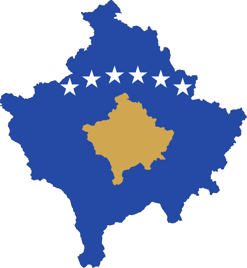 Flag map of Kosovo