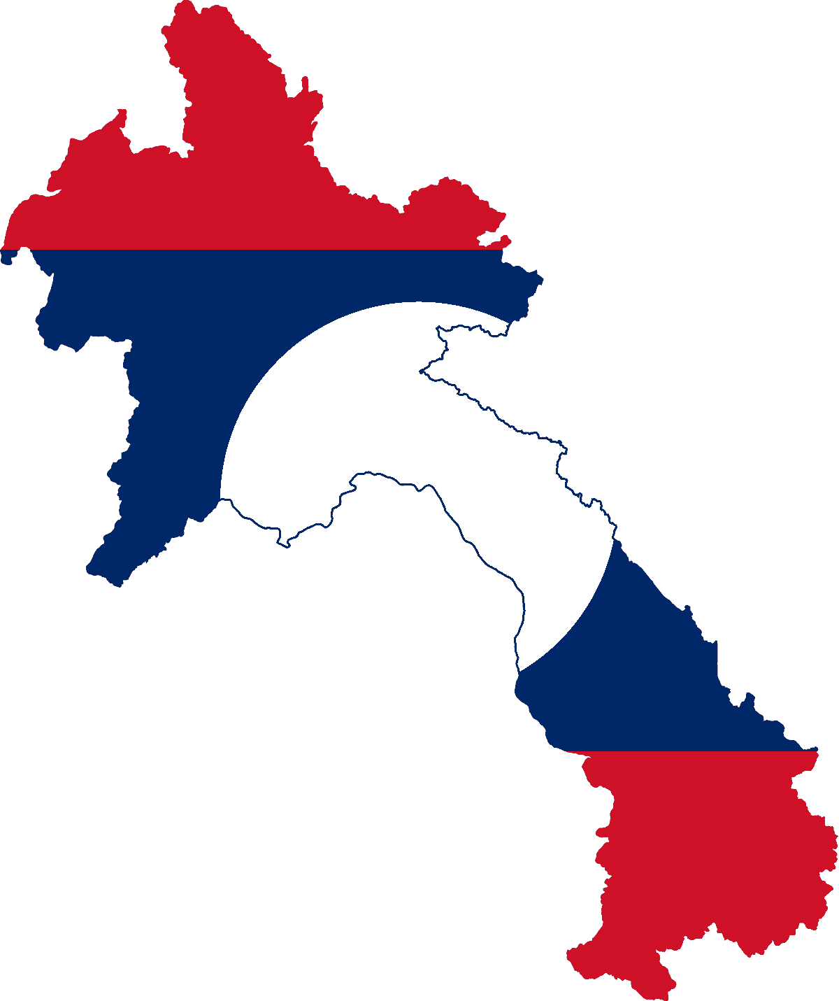 Flag map of Laos