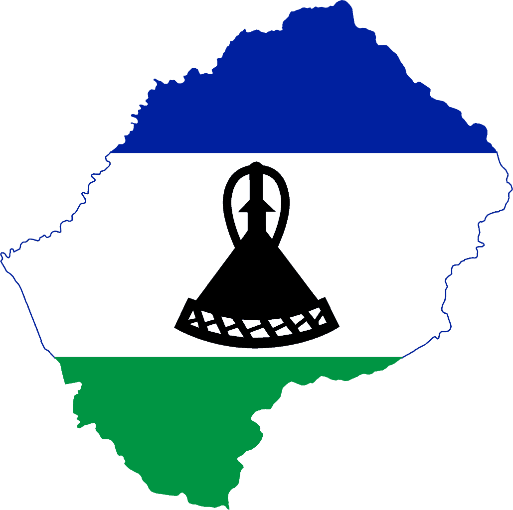 Flag map of Lesotho