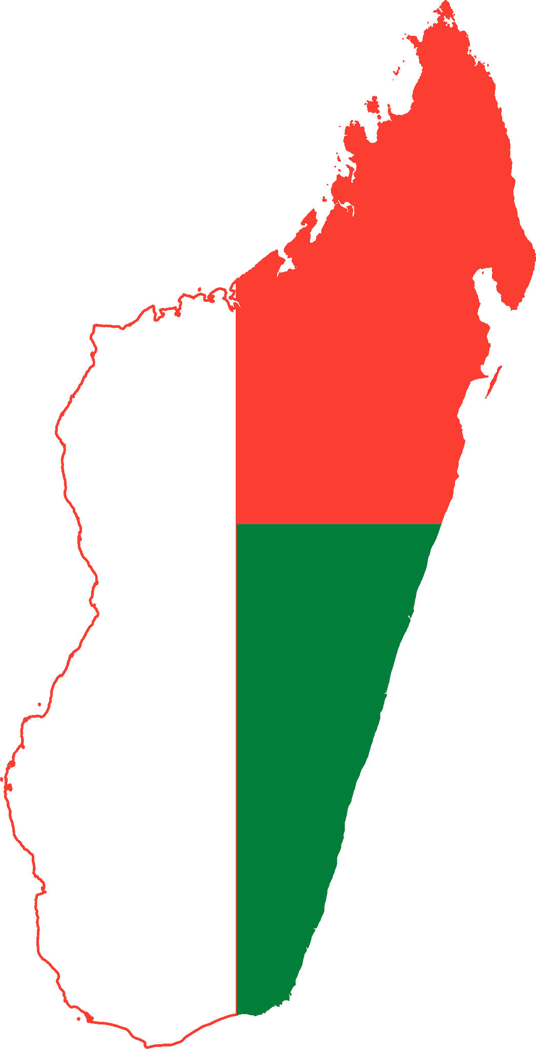 Flag map of Madagascar