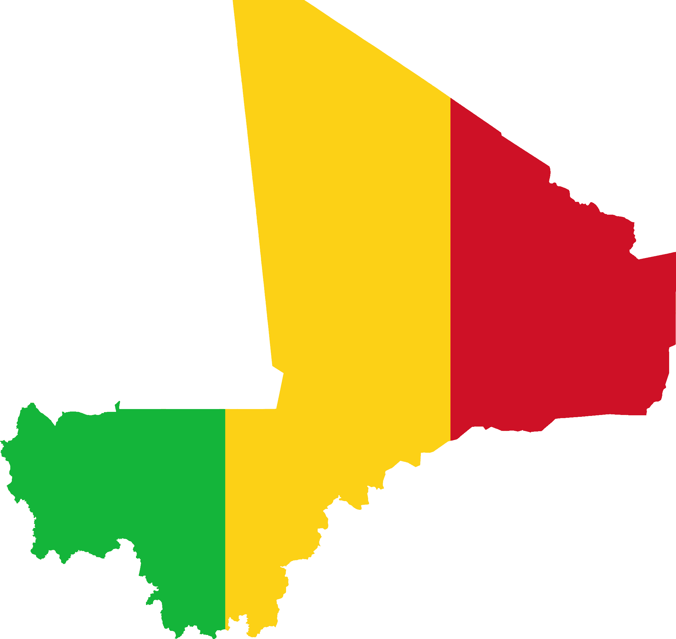 Flag map of Mali