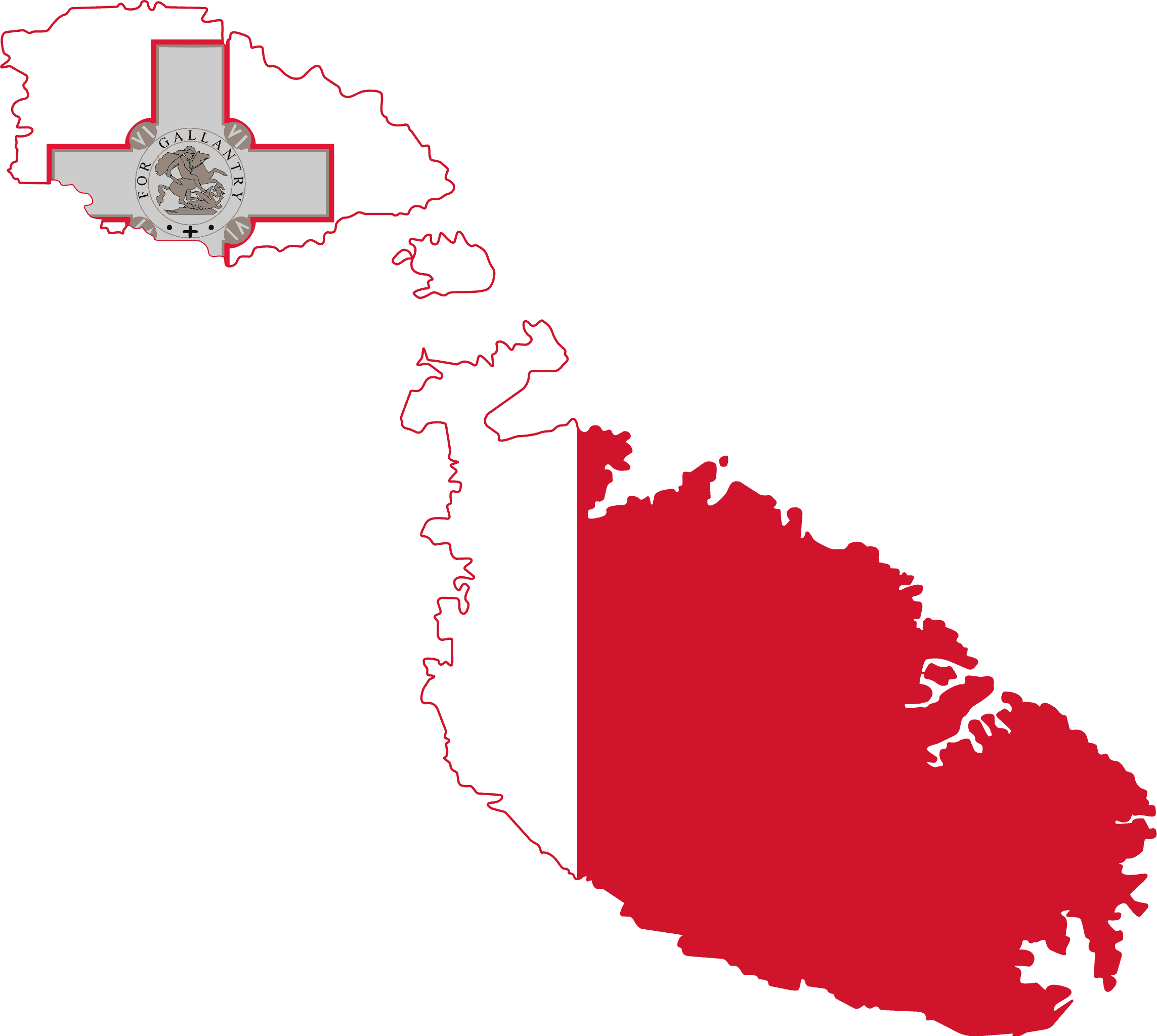 Flag map of Malta