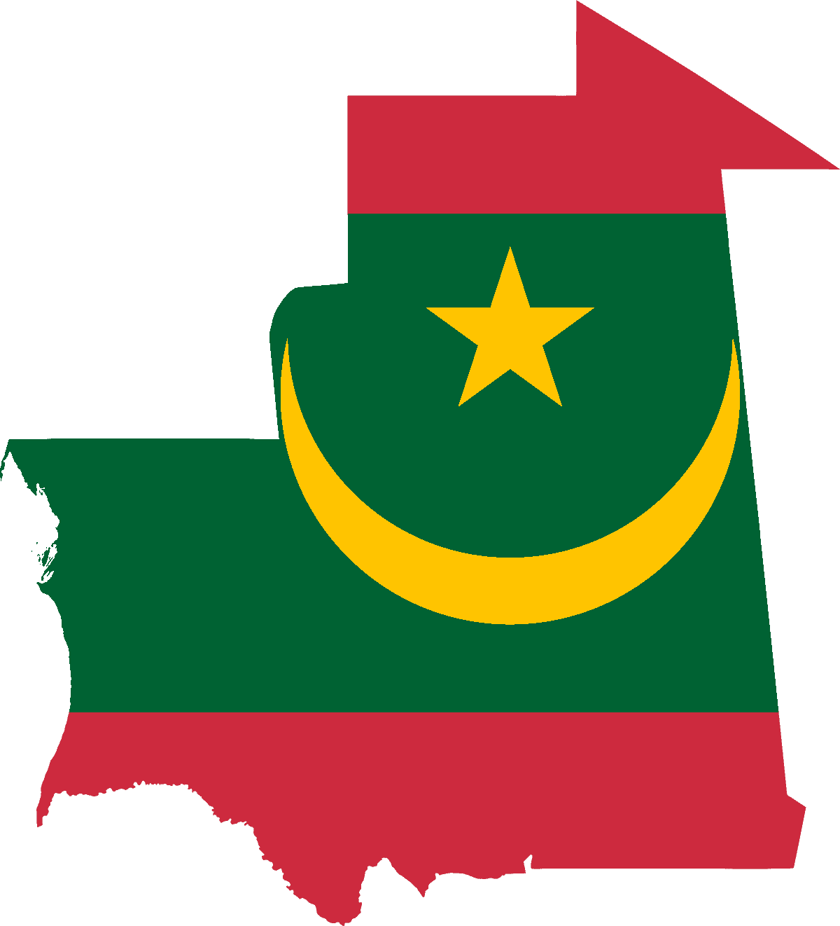 Flag map of Mauritania