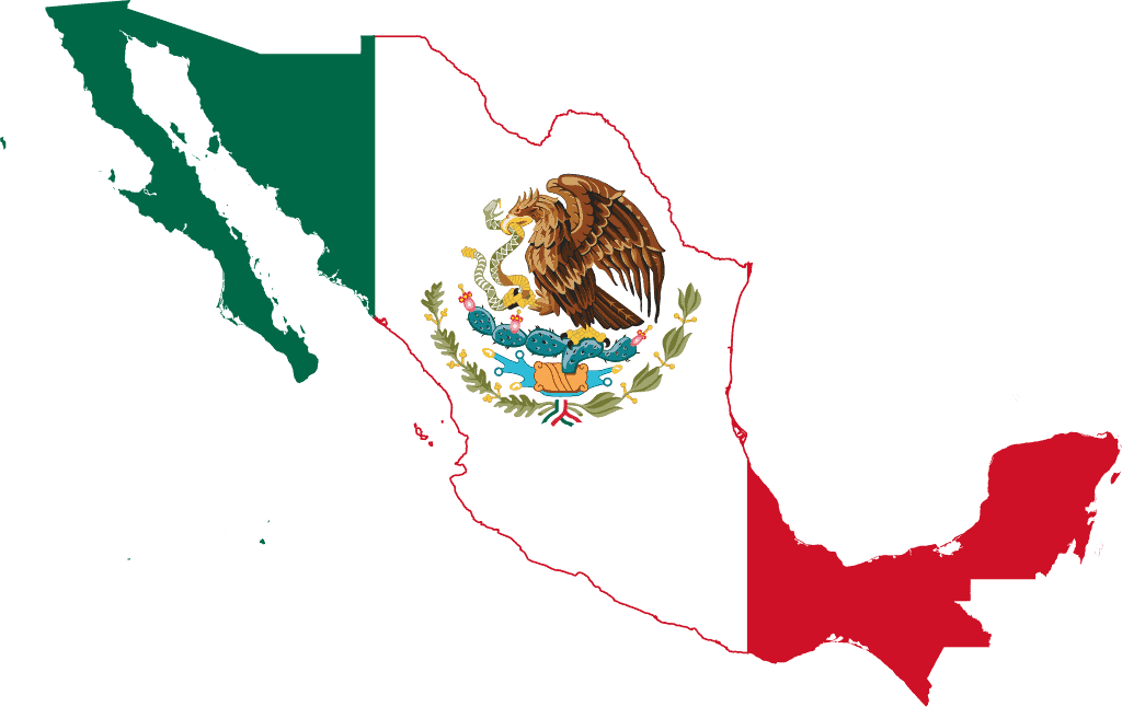 Flag map of Mexico
