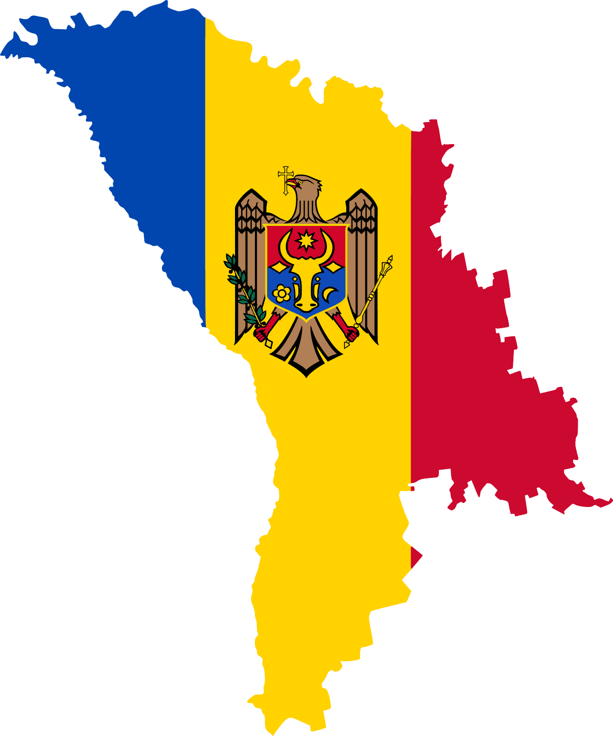 Flag map of Moldova