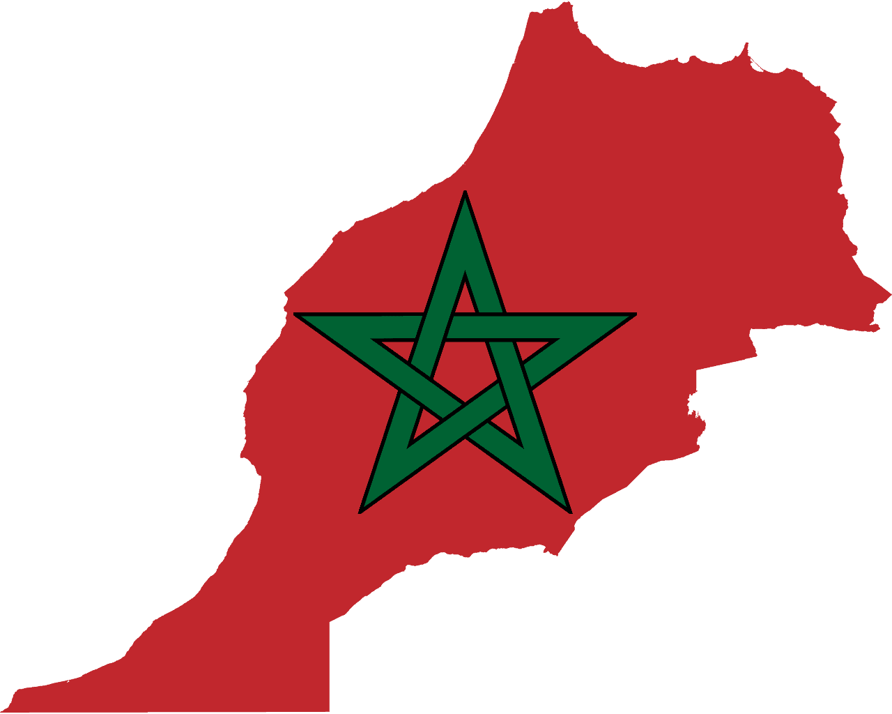 Flag map of Morocco