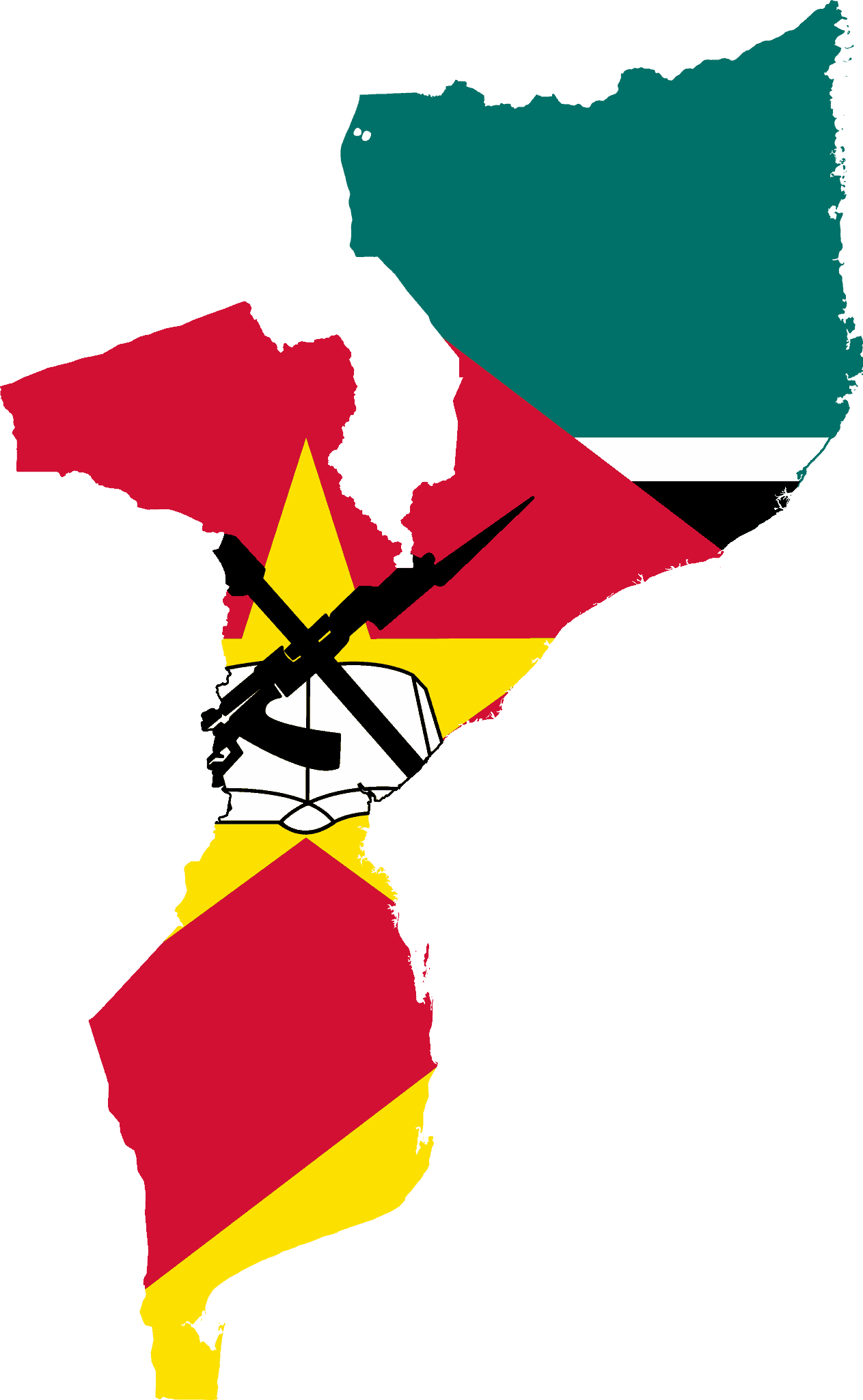 Flag map of Mozambique