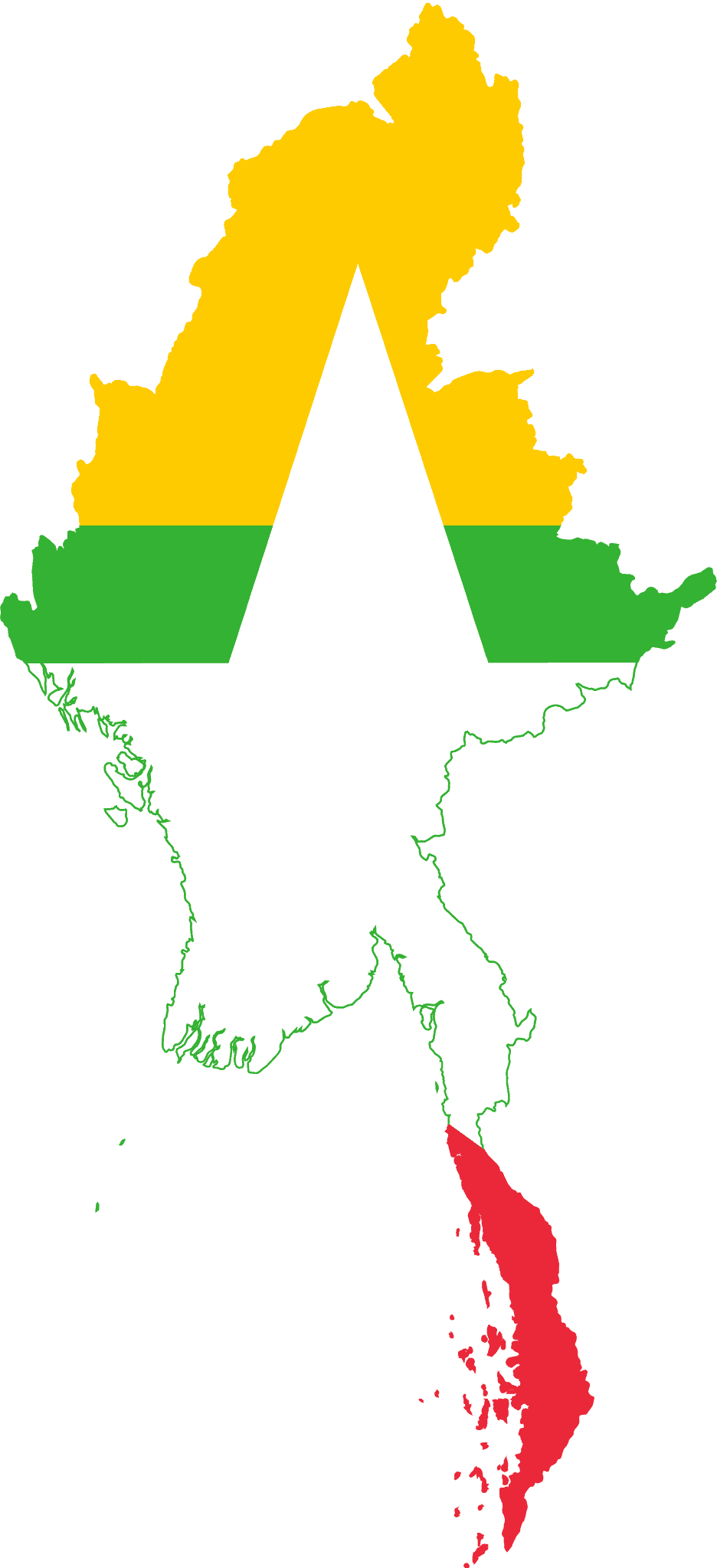 Flag map of Myanmar (Burma)