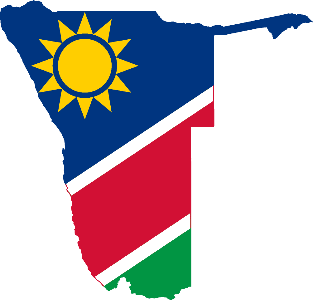 Flag map of Namibia