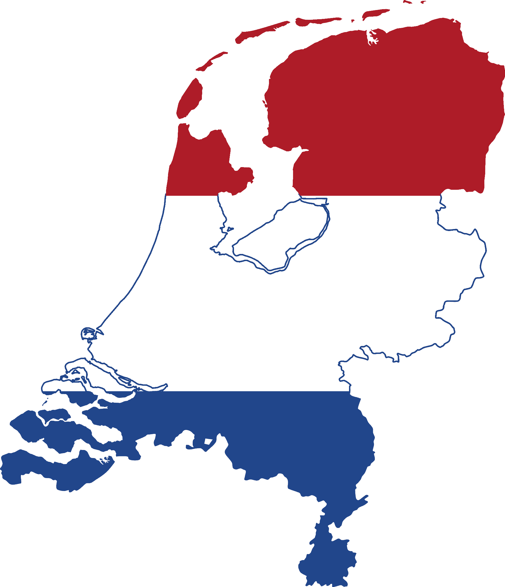 Flag map of Netherlands