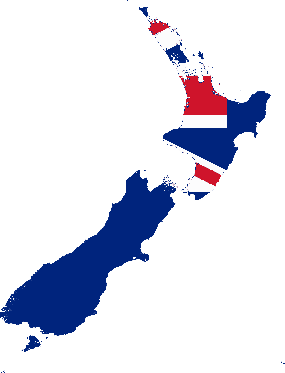 Flag map of New Zealand