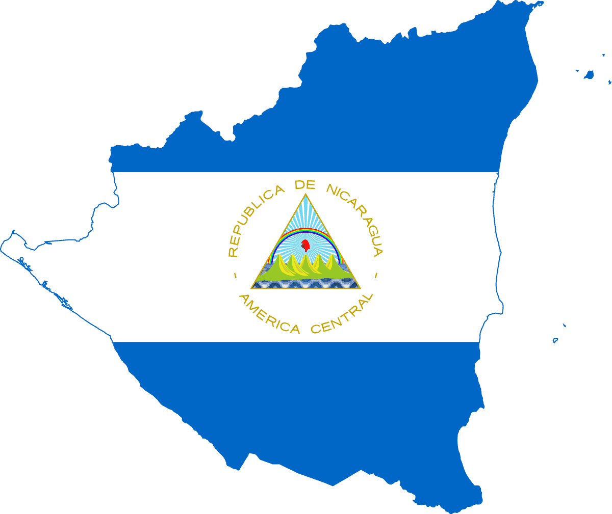Flag map of Nicaragua
