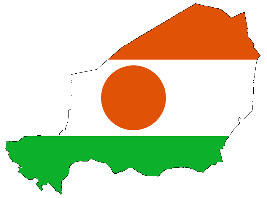 Flag map of Niger
