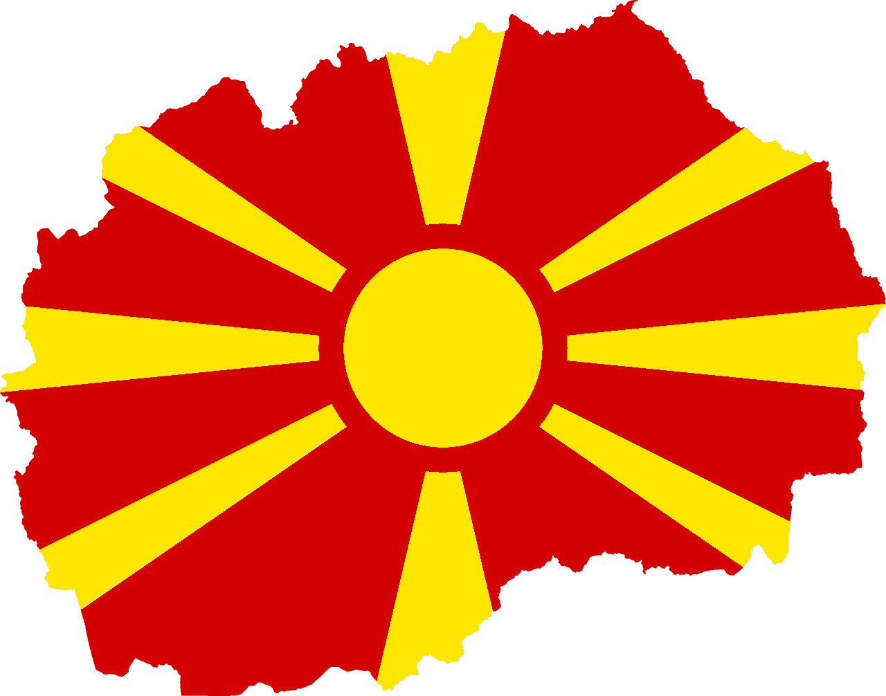 Flag map of North Macedonia