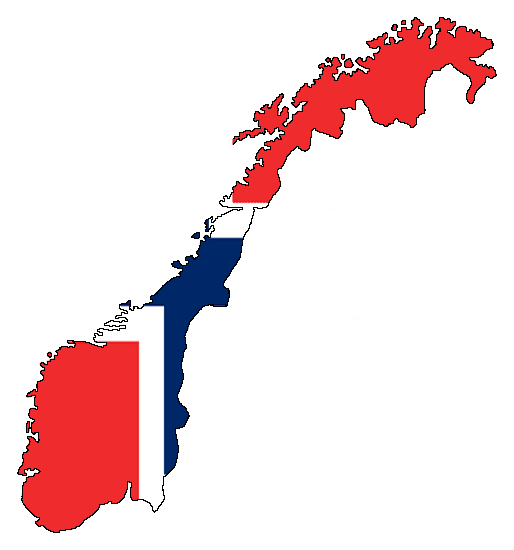 Flag map of Norway