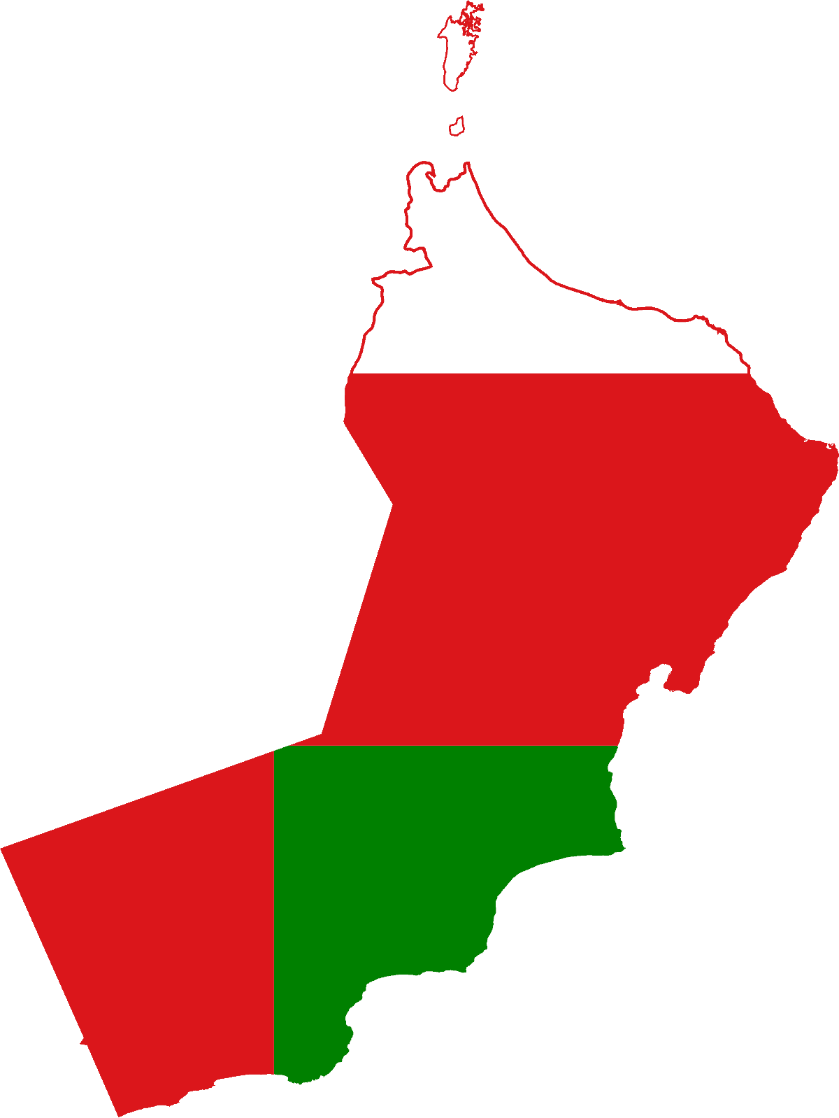 Flag map of Oman