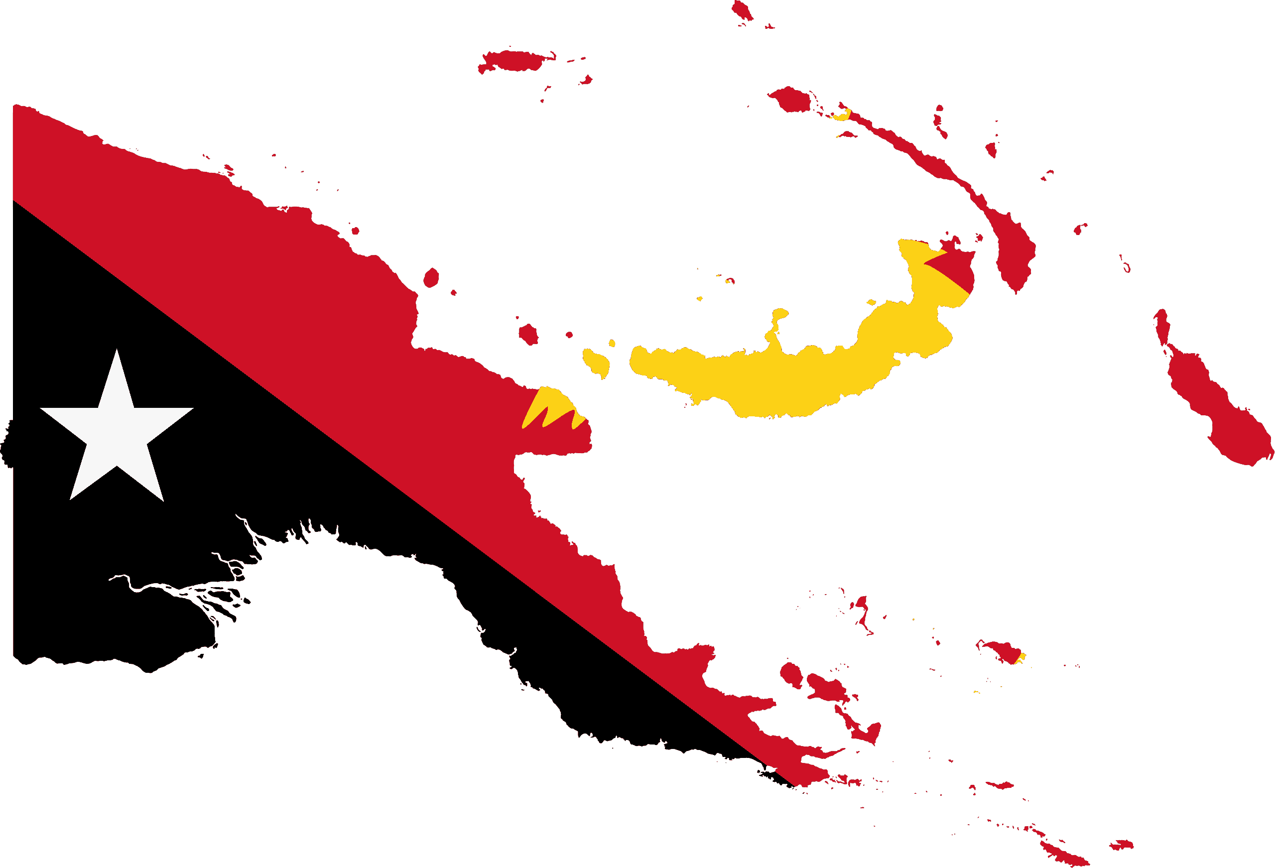 Flag map of Papua New Guinea